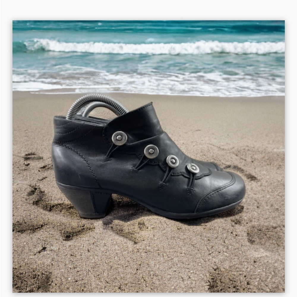 Remonte Dorndorf AnneMarie Women Shoes Black Sz 8 Leather Slip On Ankle Boots☀️ - Picture 4 of 15
